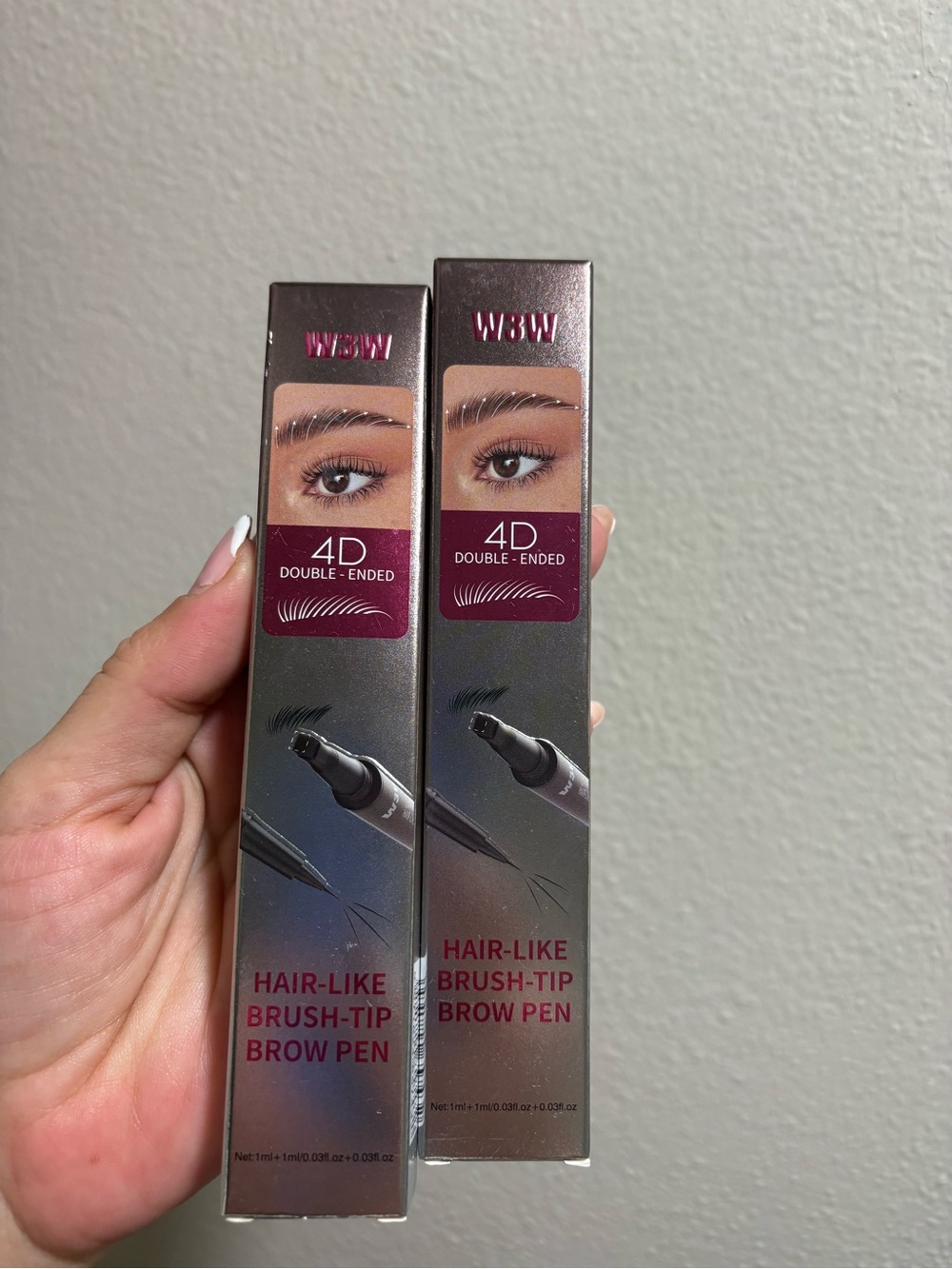 4D Double-Ended Hair-Like Brush-Tip Brow Pen - Brown